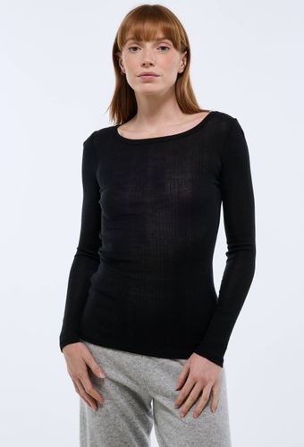 T-shirt manches longues en laine mérinos et soie - MONOPRIX PREMIUM - Modalova