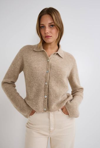 Cardigan col polo contenant de l'alpaga - MONOPRIX PREMIUM - Modalova