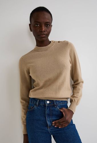 Pull col boutonné contenant de la laine et du cachemire - MONOPRIX - Modalova