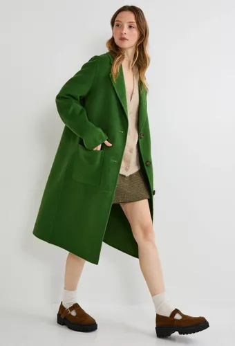 Manteau boutonné contenant de la laine - MONOPRIX - Modalova