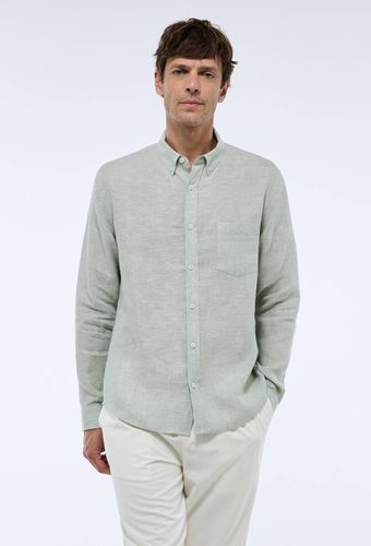 Chemise manches longues chambray en lin - MONOPRIX PREMIUM - Modalova