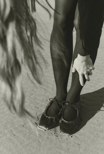 Ballerines froncées à lacets en cuir - MONOPRIX PREMIUM - Modalova