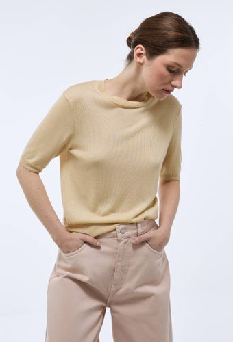 Pull manches courtes en maille fine contenant de la soie - MONOPRIX - Modalova