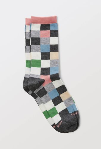 La paire de chaussette échiquier en coton, DORÉ DORÉ - DORE DORE - Modalova