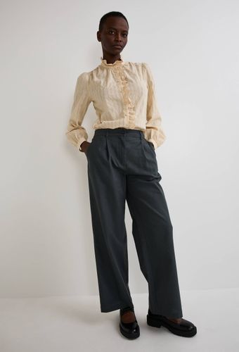 Pantalon large taille haute en lin et coton - MONOPRIX - Modalova