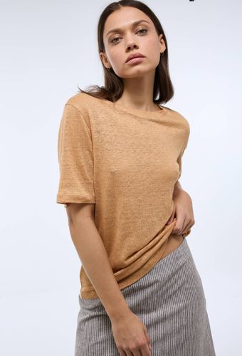 T-shirt manches courtes uni en lin - MONOPRIX PREMIUM - Modalova