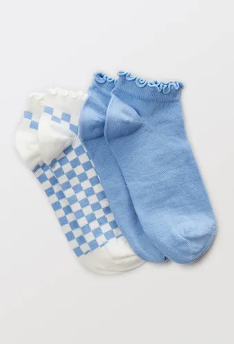 Lot de 2 paires de mini-socquettes à damiers en coton - MONOPRIX FEMME - Modalova