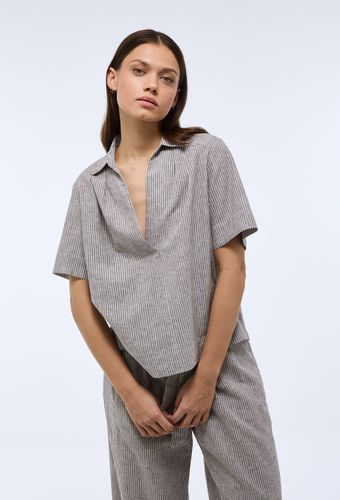 Top manches courtes rayé en lin et coton - MONOPRIX - Modalova
