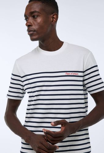 T-shirt col rond manches courtes marinière en coton BIO GOTS - MONOPRIX - Modalova