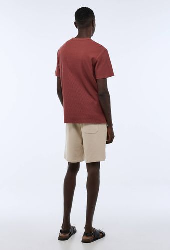 T-shirt manches courtes col tunisien gaufré en coton BIO GOTS - MONOPRIX - Modalova