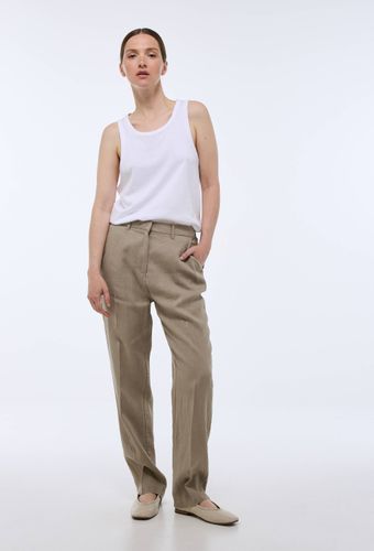Pantalon carotte à taille semi-élastiquée en lin - MONOPRIX PREMIUM - Modalova