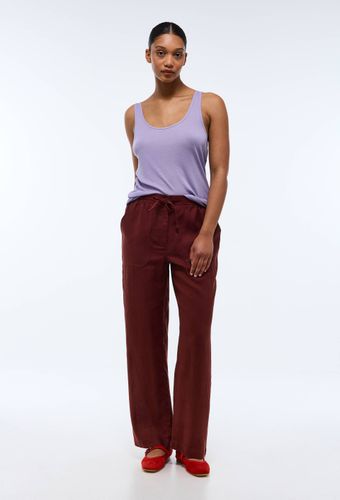 Pantalon taille semi-élastiquée uni en lin - MONOPRIX PREMIUM - Modalova