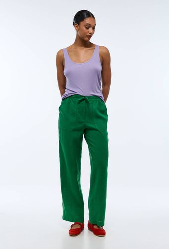 Pantalon taille semi-élastiquée uni en lin - MONOPRIX PREMIUM - Modalova