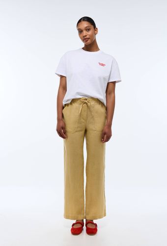 Pantalon taille semi-élastiquée uni en lin - MONOPRIX PREMIUM - Modalova