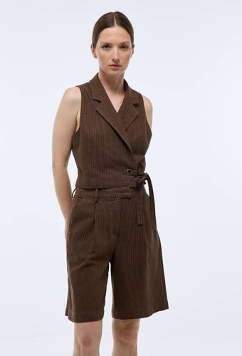 Short rayé en coton et lin - MONOPRIX - Modalova