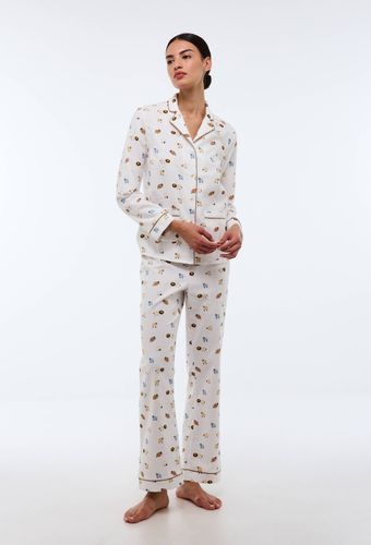 Pyjama long imprimé en flanelle de coton BIO - MONOPRIX - Modalova