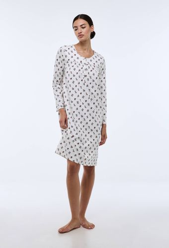 Chemise de nuit manches longues imprimée en coton BIO GOTS - MONOPRIX - Modalova