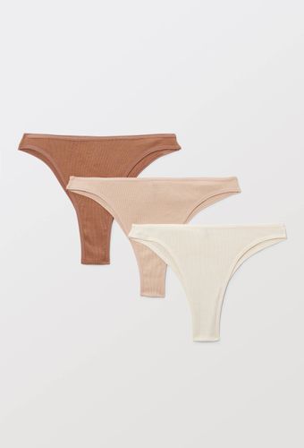 Lot de 3 tangas côtelés CAMELIA en coton BIO GOTS - MONOPRIX - Modalova