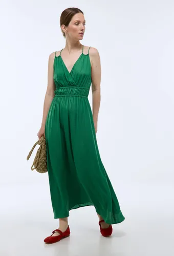 Robe midi satinée élastiquée taille - MONOPRIX - Modalova