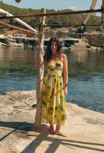 Robe longue évasée imprimée - MONOPRIX - Modalova