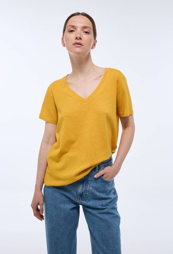 T-shirt manches courtes uni contenant du lin - MONOPRIX - Modalova