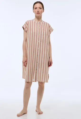 Chemise de nuit à col mao tissée en coton BIO GOTS - MONOPRIX - Modalova