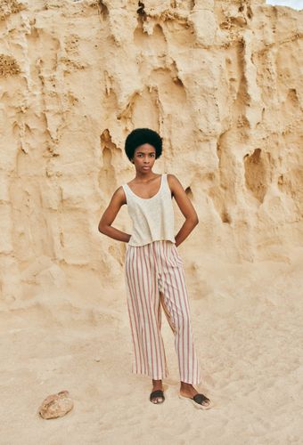 Pantalon rayé tissé en coton BIO GOTS - MONOPRIX - Modalova