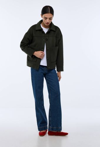 Veste courte boutonnée contenant de la laine - MONOPRIX - Modalova