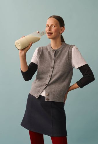 Jupe courte contenant de la laine - MONOPRIX - Modalova