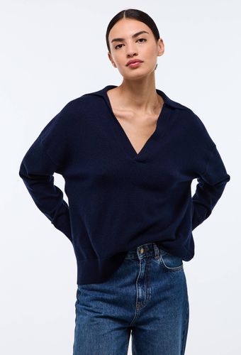 Pull col polo uni contenant de la laine et du cachemire - MONOPRIX - Modalova