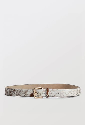 Ceinture imprimé vache 2 cm en cuir poils - MONOPRIX PREMIUM - Modalova