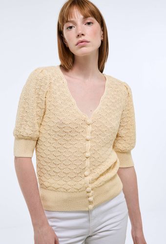 Top manches coudes en maille fantaisie - MONOPRIX - Modalova
