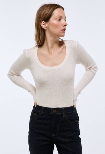 Pull en maille fine manches courtes en coton et cachemire - MONOPRIX - Modalova