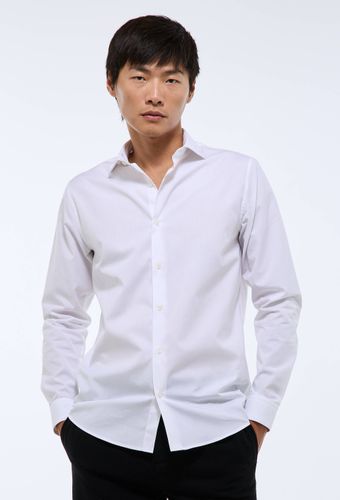 Chemise ville col italien double retors en coton - MONOPRIX PREMIUM - Modalova