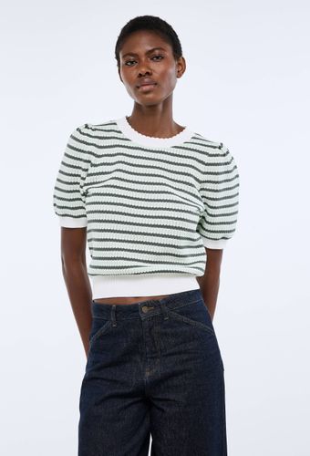 Pull manches courtes à rayures - MONOPRIX - Modalova