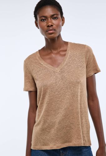 T-shirt manches courtes uni en lin - MONOPRIX PREMIUM - Modalova