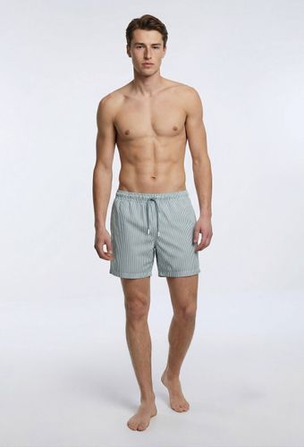 Short de bain rayé en polyester recyclé - MONOPRIX - Modalova