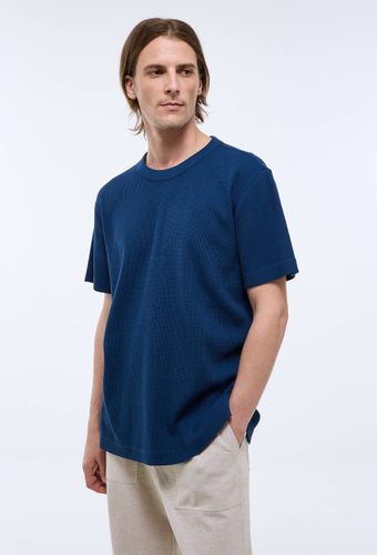 T-shirt col rond manches courtes gaufré en coton bio GOTS - MONOPRIX - Modalova