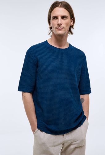 Pull manches courtes côtelé en coton - MONOPRIX - Modalova