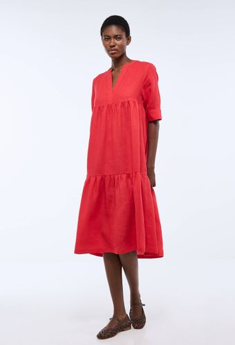 Robe midi ample unie en lin - MONOPRIX PREMIUM - Modalova