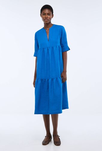 Robe midi ample unie en lin - MONOPRIX PREMIUM - Modalova
