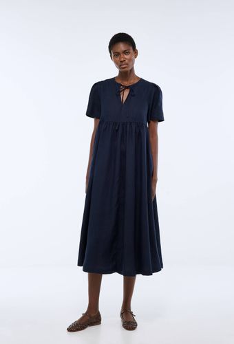 Robe midi ample unie en lin - MONOPRIX PREMIUM - Modalova