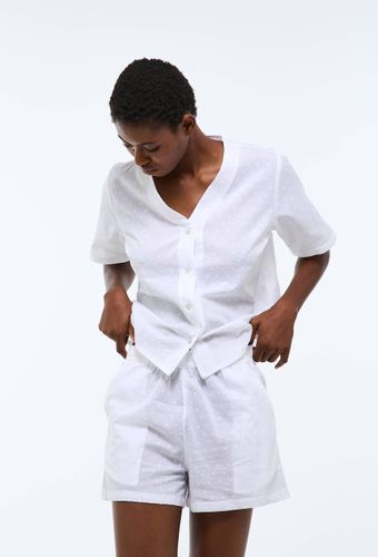 Pyjashort uni en plumetis de coton bio GOTS - MONOPRIX - Modalova