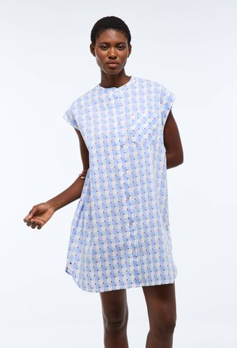 Chemise de nuit à vichy et pois en voile de coton - MONOPRIX - Modalova