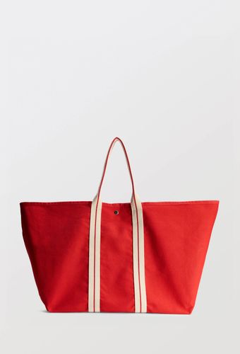Cabas en coton à anses contrastées - MONOPRIX - Modalova