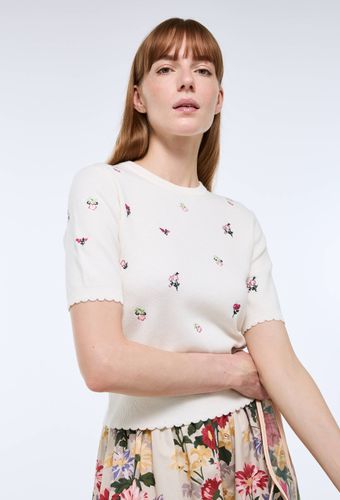 Pull manches courtes brodé en coton BIO GOTS - MONOPRIX - Modalova