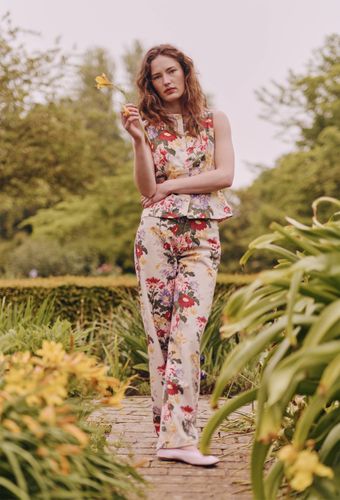 Pantalon imprimé à taille descendue - MONOPRIX - Modalova