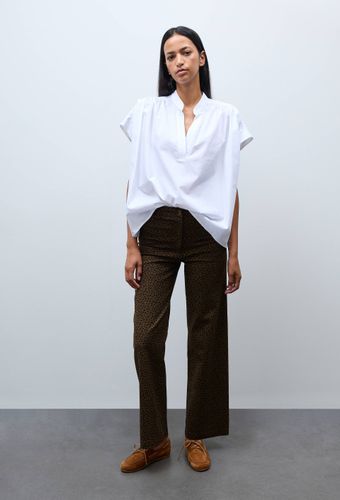 Pantalon large taille haute imprimé léopard contenant du coton - MONOPRIX - Modalova