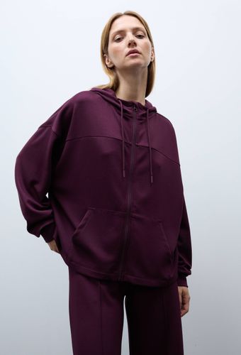 Sweat à capuche zippé fluide en viscose et polyamide - SPORT - Modalova