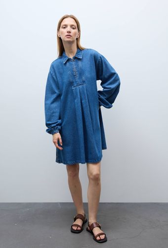Robe courte manches longues en jean en coton BIO GOTS - MONOPRIX - Modalova